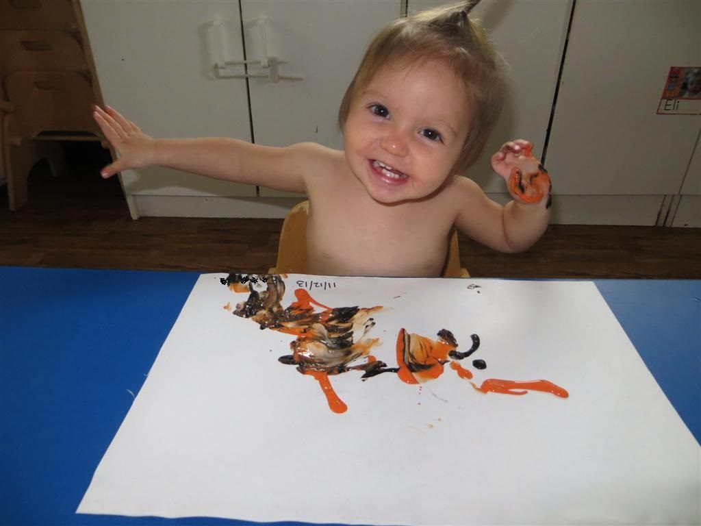 infants painting preschool child care center day care daycare lunch menu